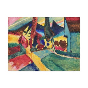 Landscape with Two Poplars, Wassily Kandinsky, Russian Painter, Masterpiece, Famous Painting, Canvas Wall Art, Home & Office Decor