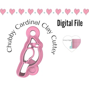 Chubby Cardinal Clay & Ausstecher STL Datei Digital Download