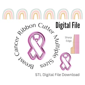 Breast Cancer Awareness Ribbon Clay Cutter Sets STL File Digital Downloads