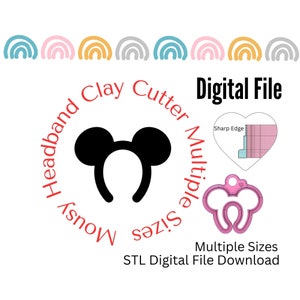 Mousy Headband Clay Cutter STL Digital Download Files