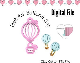 Hot Air Balloon Clay Cutter Set Fichiers de téléchargement numérique STL