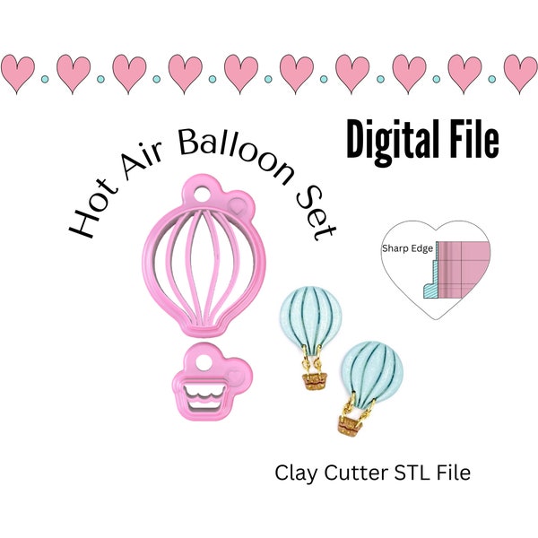 Hot Air Balloon Clay Cutter Set STL Digital Download Files