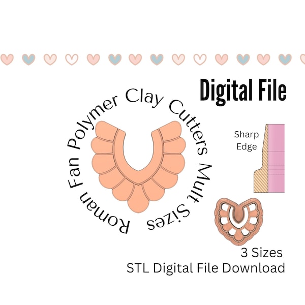 Roman Fan Clay Cutters STL Digital Download Files