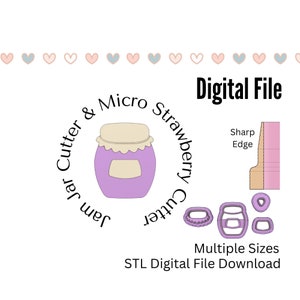 Jam Jelly Jar Clay Cutter Set STL Digital Download Files