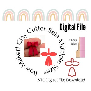Bow Maker1 Clay Cutter Set | STL File | Digital Download | Clay Cutter Files