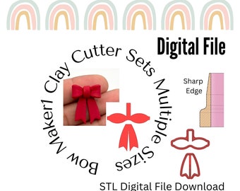 Bow Maker1 Clay Cutter Set | STL File | Digital Download | Clay Cutter Files