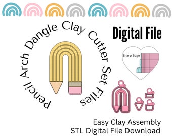 Pencil Arch Dangle Set Clay Cutters STL Digital Download Files