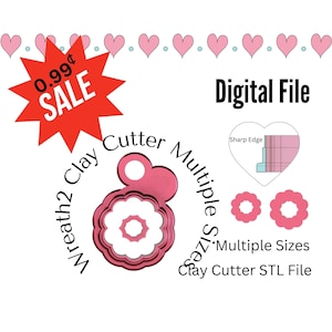 Christmas Wreath 2 Clay Cutter Set Digital Download
