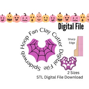 Spiderweb Fan or Hoop Clay Cutter STL Digital Download Files