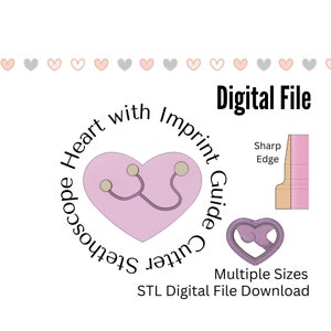 Guida alle impronte dello stetoscopio Heart Clay Cutters File di download digitale STL