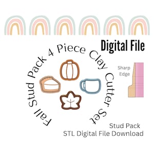 Chubby Fall Stud Pack Clay Cutter Set Files | STL File | Digital Download | Clay Cutter Files