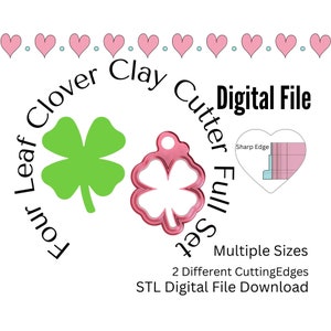 Saint Patricks Day Four Leaf Clover Clay Cutters Download