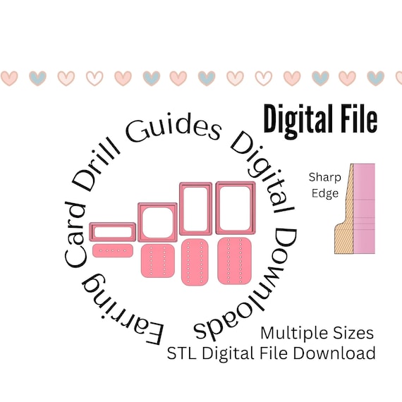 Earring Card Drill Guides STL File Digital Download Clay