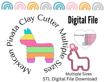 Mexican Pinata Cinco De Mayo Clay Cutter STL Digital Download Files