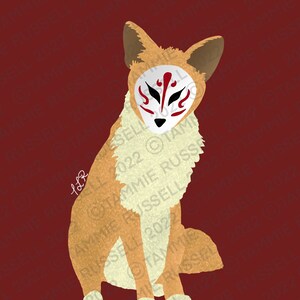 Kitsune Fox, 4x6 digital download, printable art