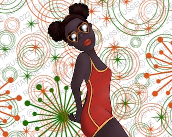 Roller Disco Girl, 8x10 digital download, Printable Poster
