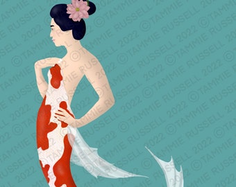 Hana the Ningyo, 8x10 digital download, printable poster
