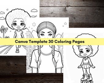 30 Coloring Pages of young girls, Teen girls |Coloring pages | Printable, CANVA template • fully editable & customizable • 8.5x11 inches