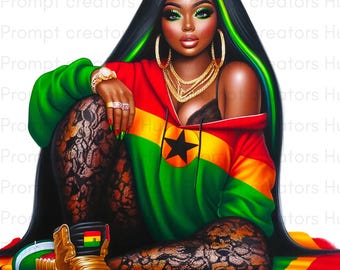 2 png Clipart for Juneteenth | Hip Hop Inspired Black Women Art Black History PNGs for Stickers, Planners | Afro Woman Art, digital download