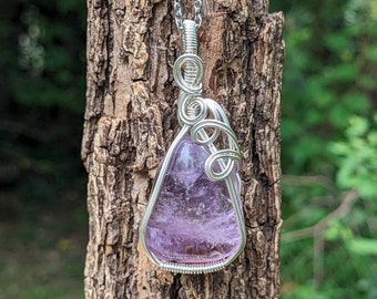 Amethyst Necklace | Wire Wrapped Necklace | Crystal Jewelry | Witchy | Crown Chakra | Crystals For Intuition | Pisces | Aquarius | February