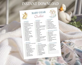 Liste de contrôle indispensable pour nouveau-né pour nouvelle maman Liste de contrôle imprimable pour équipement de bébé - Liste modifiable des indispensables pour bébé Cadeau de baby shower Téléchargement instantané au format PDF