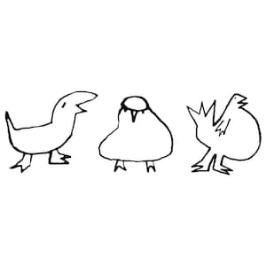 Temporary bird and chick tattoo
