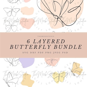 Schmetterling SVG, Schmetterling Linie Kunst, abstrakt SVG, geschnitten Dateien digitaler Download, Cricut Cutfile, Schlüsselbund svg, Aufkleber svg, Cricut Datei