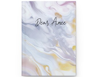 Diario con copertina rigida personalizzato Regalo opaco per lettere per bambini alla persona amata Diario in marmo Taccuino personalizzato in marmo Taccuino unico