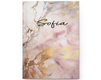 Taccuino con copertina rigida personalizzato in marmo Taccuino personalizzabile Taccuino personalizzato regalo per lei