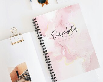 Quaderno marmorizzato, Diario personalizzato, Quaderno personalizzabile, Quaderno marmorizzato rosa