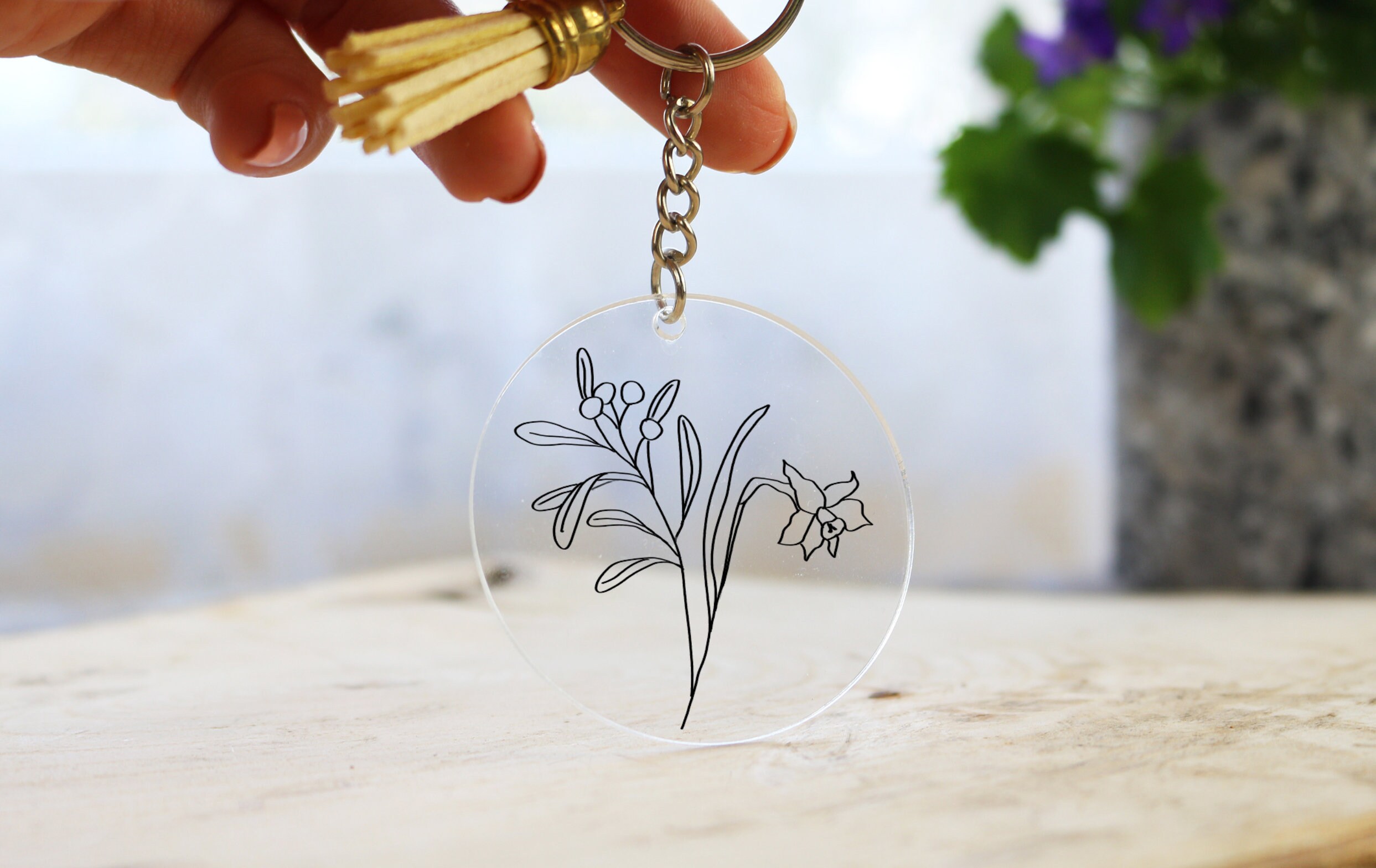 DECEMBER Birth Month Flower SVG for Keychain Necklace Flowers Engraving ...