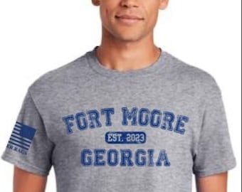 FORT MOORE GEORGIA est 2023  T-shirt, athletic heather grey