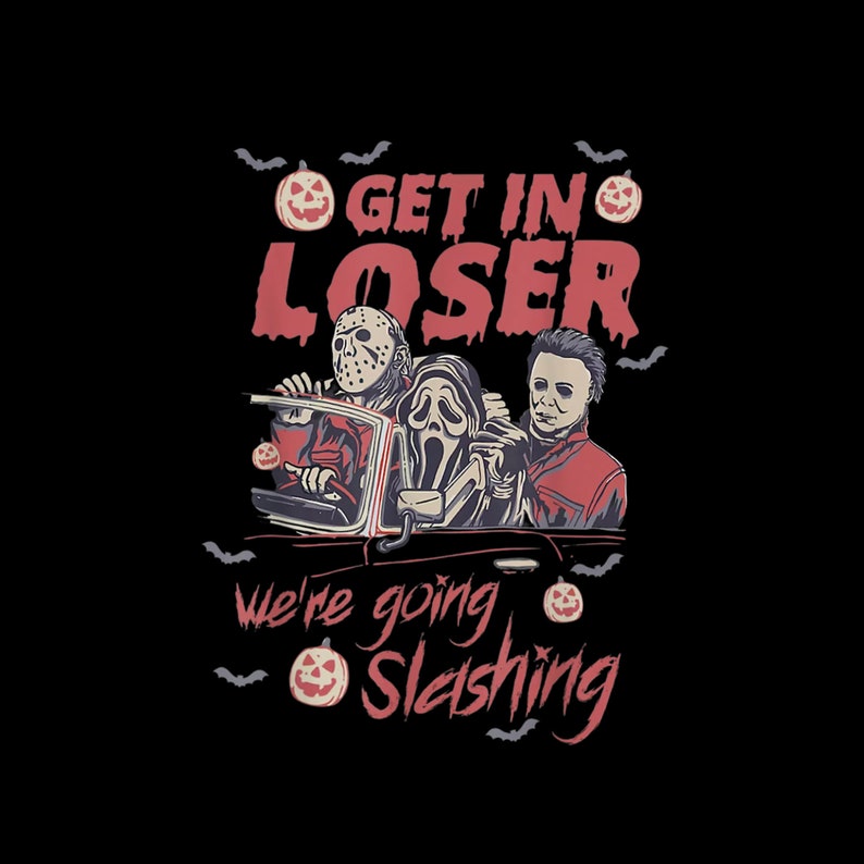 Maglietta Donna Vintage 'Get In Loser' – Horror Movies It, Freddy Krueger, Michael Myers, Taglia XXL - 3