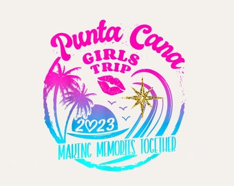 Girls Trip Punta Cana 2023 Dames Weekend Vakantie, Verjaardag Digitale PNG