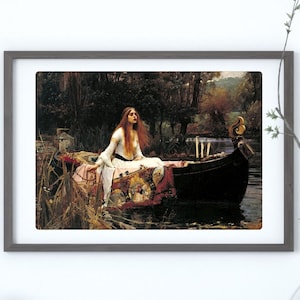 Lady of Shalott Vintage Painting: John William Waterhouse Digital Art (Printable)