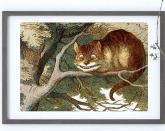Cheshire Cat Vintage Illustration: Alice in Wonderland Art (Digital Download)