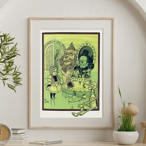 Dorothy and Her Friends in Oz | Vintage Children&#39;s Book Illustration | Wizard of Oz | Digital Art Print for Kids Room | Retro Art Print