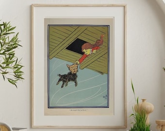 She Caught Toto By the Ear| Vintage Children&#39;s Book Illustration | Wizard of Oz Artwork | Kids Room Wall Decor | Digital Art Print