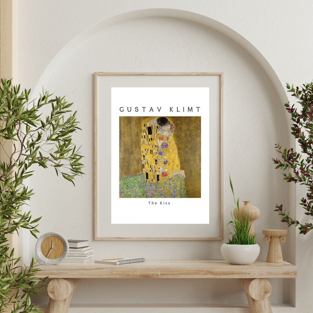 The Kiss | Vintage Art Print | Gustav Klimt Painting of Romantic Couple ...