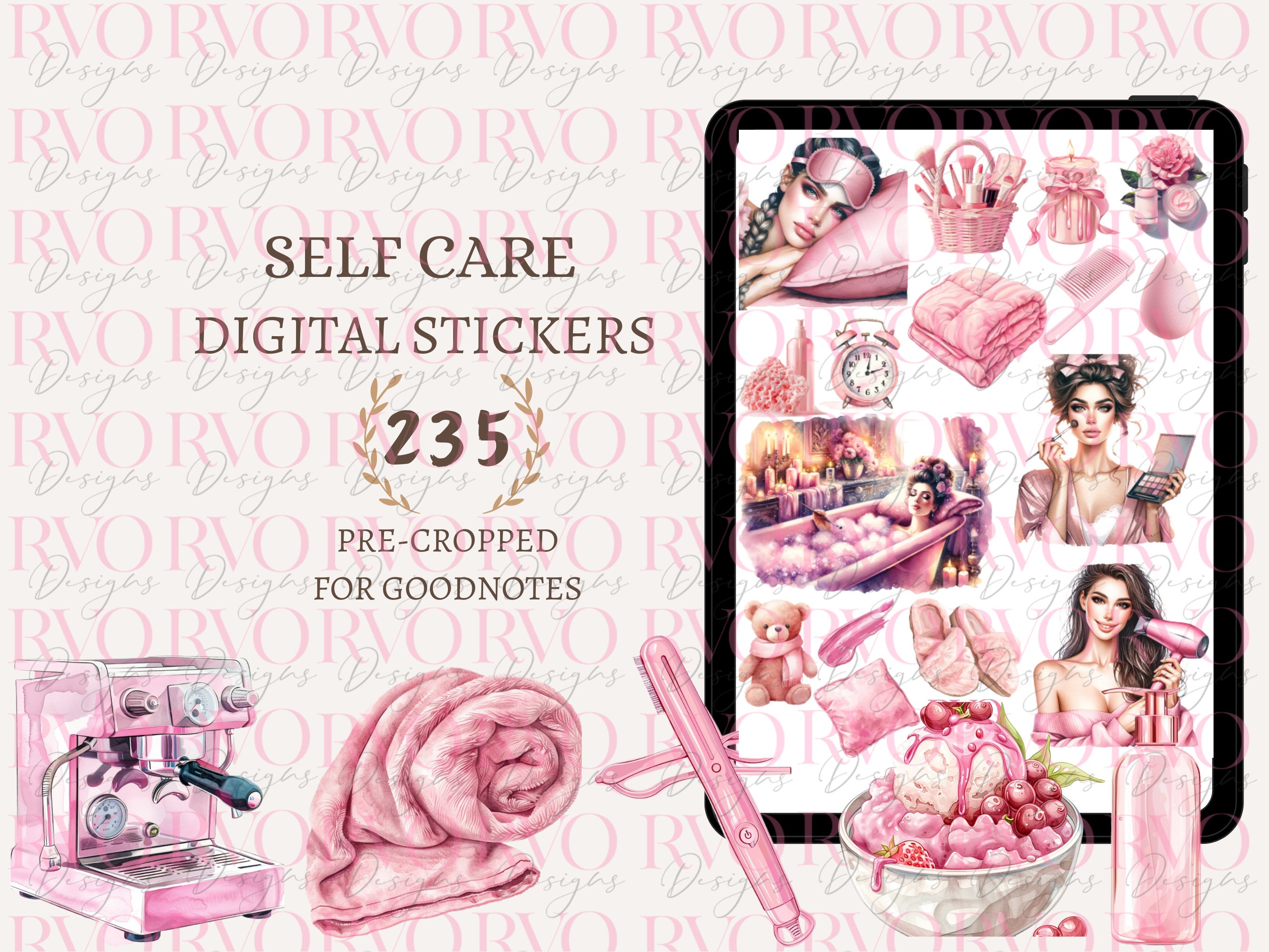 Self Care Digital Stickers, Digital Planner Stickers, Self Love ...