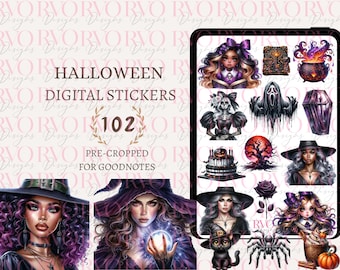 Halloween Digital Stickers, Digital Planner Stickers, October Stickers, Cute Spooky Stickers, GoodNotes Stickers | GoodNotes Planner