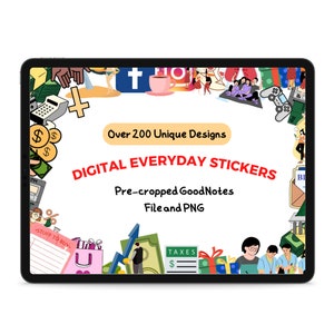 Digital Planner Stickers for GoodNotes, Goodnotes Stickers, PNG Stickers