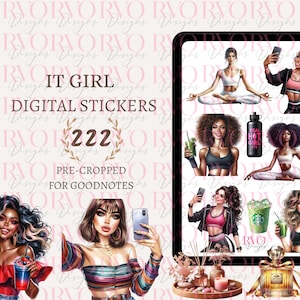 It Girl Aesthetic Digitale Aufkleber, digitale Planer Aufkleber, That Girl Aufkleber, Self Care, GoodNotes Aufkleber | GoodNotes Digitaler Planer