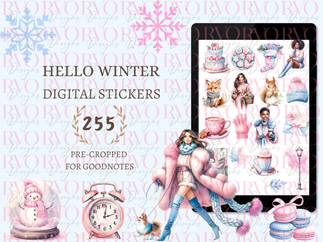 Winter Digital Stickers, Cozy Holidays Digital Planner Stickers ...