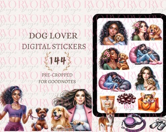 Dog Lover Digital Stickers, Digital Planner Stickers, Puppy Digital Stickers, Pet Mama Stickers, GoodNotes Stickers | GoodNotes Planner