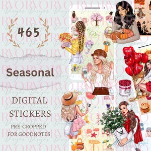 Seasonal Digital Stickers, GoodNotes Digital Stickers, GoodNotes Stickers | Seasonal Planner, GoodNotes Digital Planner