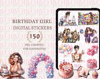 Geburtstagskind Digitale Aufkleber, Digitale Planer Aufkleber, Party Aufkleber, Geburtstag Aufkleber, GoodNotes Aufkleber | GoodNotes Planer