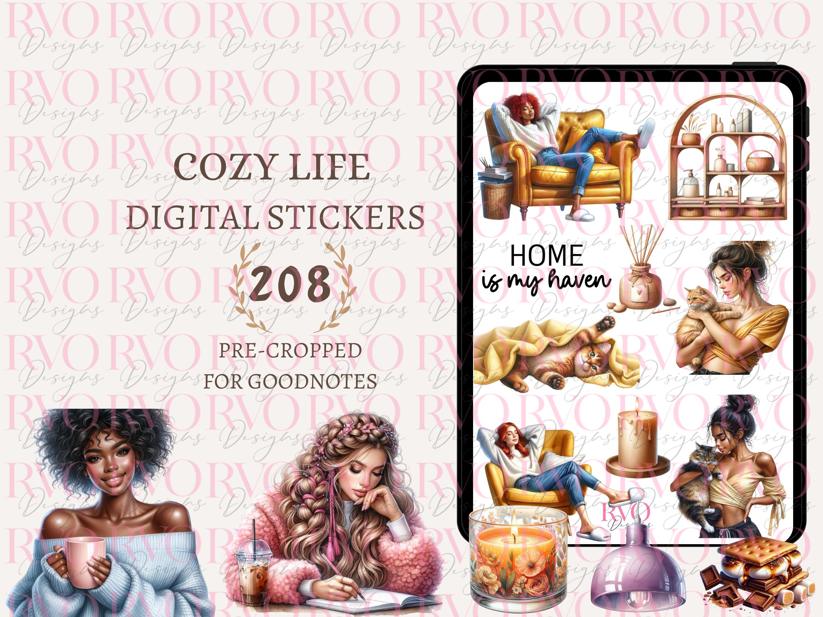 Cozy Life Digital Stickers, Cozy Home Digital Planner Stickers, Day off ...