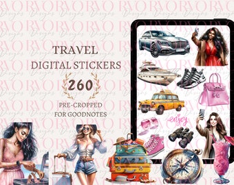 Travel Digital Stickers, Digital Planner Stickers, Vacation Digital Stickers, GoodNotes Stickers | GoodNotes Digital Planner