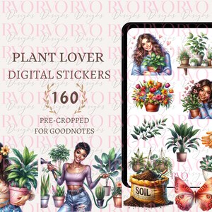 Plant Lover Digital Stickers, Digital Planner Stickers, Gardening Stickers, Potted Plant Stickers, GoodNotes Stickers | GoodNotes Planner